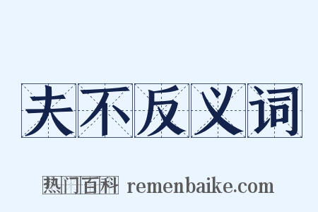 夫不反义词是什么意思的图片